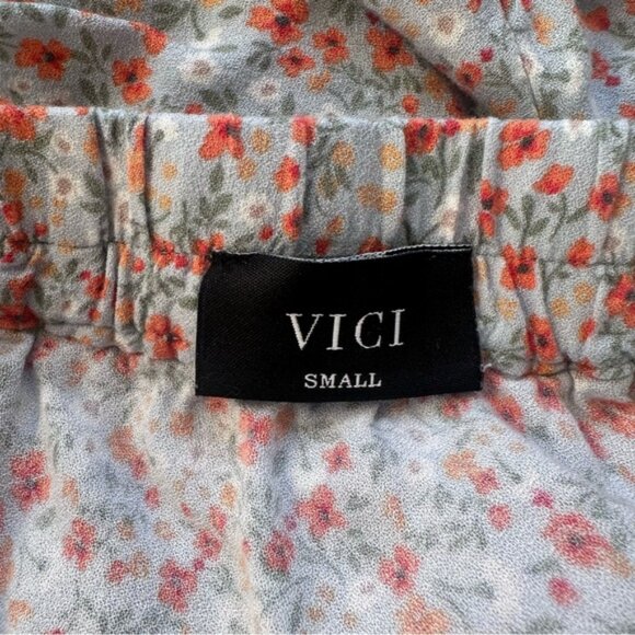 Vici | Blue and Orange Floral Ruffle Mini Skirt | Size Small - Picture 6 of 10